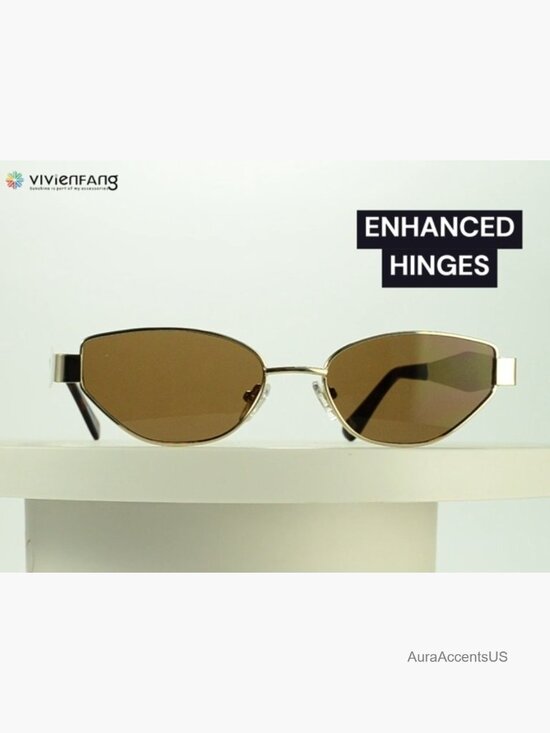 Retro Oval Cat Eye Sunglasses Women Trendy Narrow Cateye Shades UV Protection